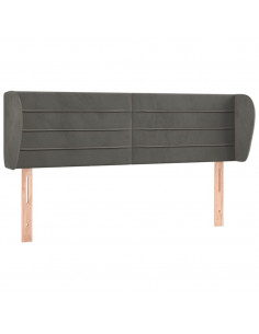 Testiera ad Orecchio Grigio Scuro 147x23x78/88 cm in Velluto 2