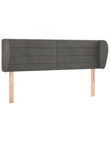 Testiera ad Orecchio Grigio Scuro 147x23x78/88 cm in Velluto
