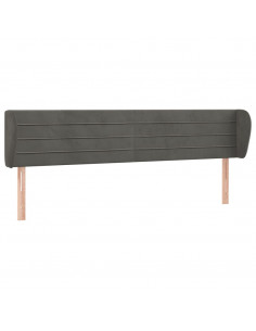 Testiera ad Orecchio Grigio Scuro 203x23x78/88 cm in Velluto 2