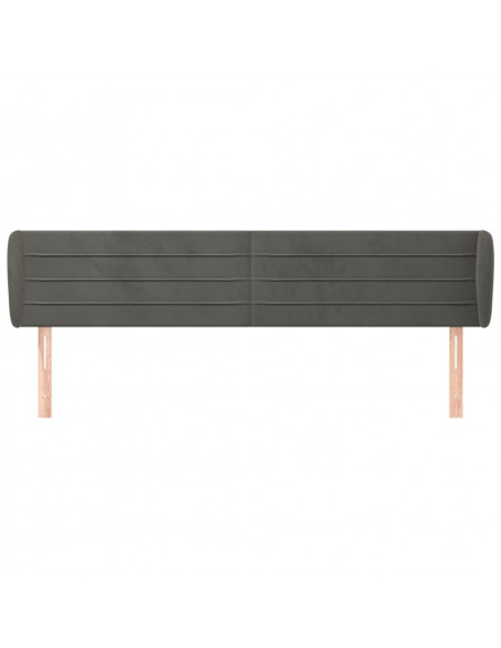 Testiera ad Orecchio Grigio Scuro 203x23x78/88 cm in Velluto