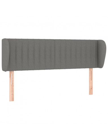 Testiera ad Orecchio Grigio Scuro 147x23x78/88 cm in Tessuto