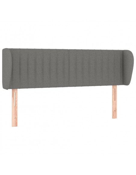 Testiera ad Orecchio Grigio Scuro 147x23x78/88 cm in Tessuto