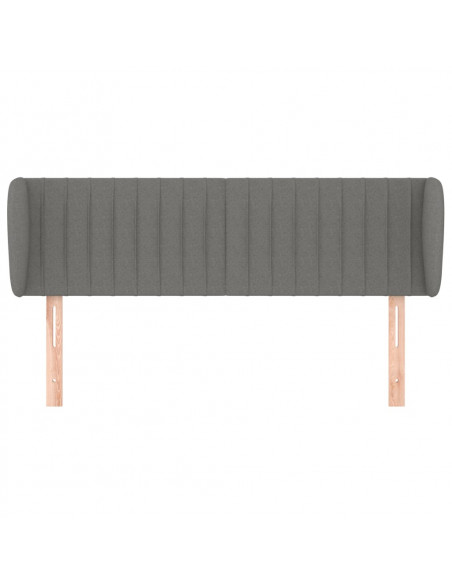 Testiera ad Orecchio Grigio Scuro 147x23x78/88 cm in Tessuto
