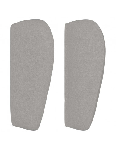 Testiera ad Orecchio Grigio Chiaro 183x23x78/88 cm in Tessuto