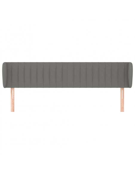 Testiera ad Orecchio Grigio Scuro 183x23x78/88 cm in Tessuto