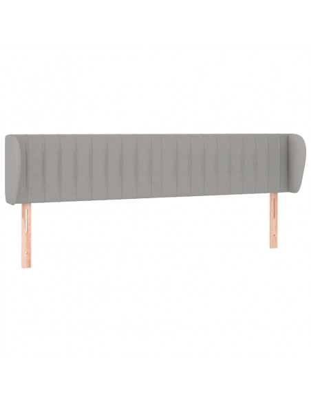 Testiera ad Orecchio Grigio Chiaro 203x23x78/88 cm in Tessuto