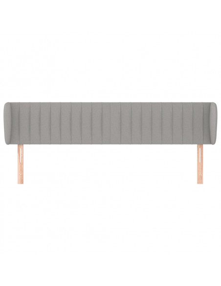 Testiera ad Orecchio Grigio Chiaro 203x23x78/88 cm in Tessuto