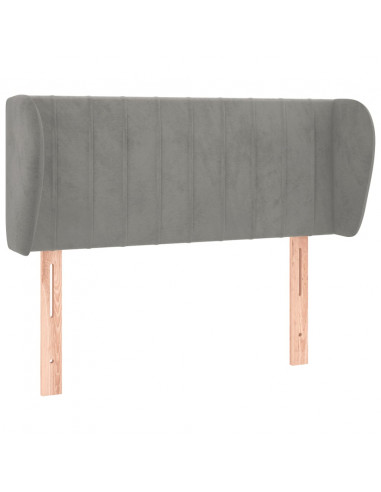 Testiera ad Orecchio Grigio Chiaro 103x23x78/88 cm in Velluto