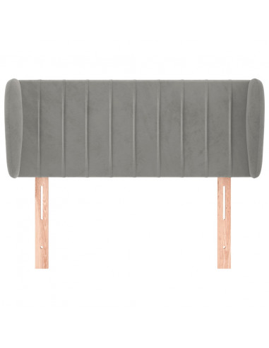 Testiera ad Orecchio Grigio Chiaro 103x23x78/88 cm in Velluto