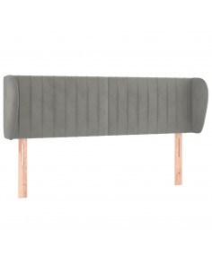 Testiera ad Orecchio Grigio Chiaro 147x23x78/88 cm in Velluto 2