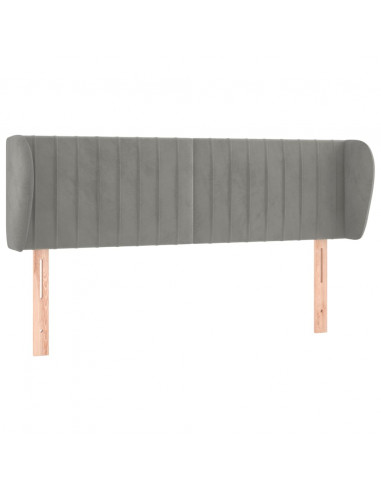 Testiera ad Orecchio Grigio Chiaro 147x23x78/88 cm in Velluto