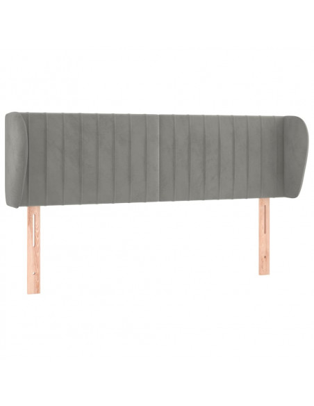 Testiera ad Orecchio Grigio Chiaro 147x23x78/88 cm in Velluto