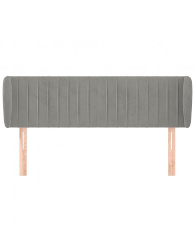 Testiera ad Orecchio Grigio Chiaro 147x23x78/88 cm in Velluto