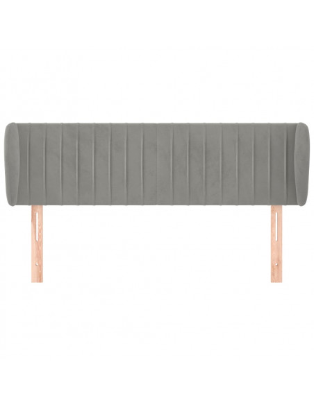 Testiera ad Orecchio Grigio Chiaro 147x23x78/88 cm in Velluto