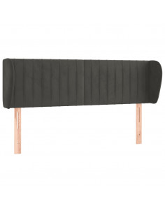 Testiera ad Orecchio Grigio Scuro 147x23x78/88 cm in Velluto 2