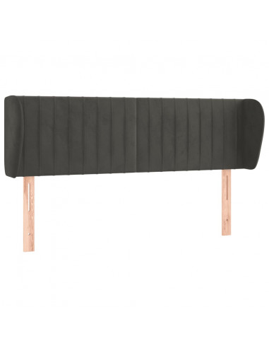 Testiera ad Orecchio Grigio Scuro 147x23x78/88 cm in Velluto