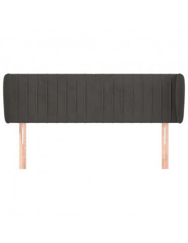 Testiera ad Orecchio Grigio Scuro 147x23x78/88 cm in Velluto