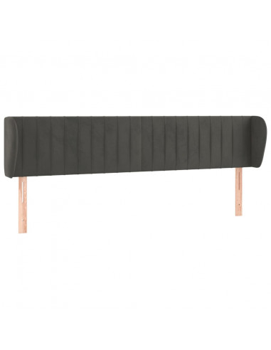 Testiera ad Orecchio Grigio Scuro 203x23x78/88 cm in Velluto