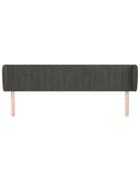 Testiera ad Orecchio Grigio Scuro 203x23x78/88 cm in Velluto