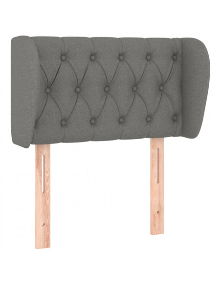 Testiera ad Orecchio Grigio Scuro 83x23x78/88 cm in Tessuto