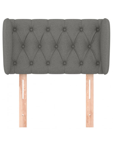 Testiera ad Orecchio Grigio Scuro 83x23x78/88 cm in Tessuto