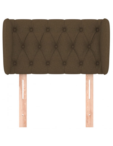 Testiera ad Orecchio Marrone Scuro 83x23x78/88 cm in Tessuto