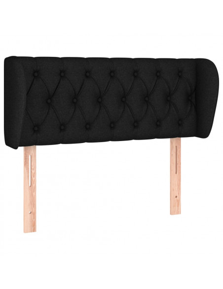 Testiera ad Orecchio Nera 93x23x78/88 cm in Tessuto