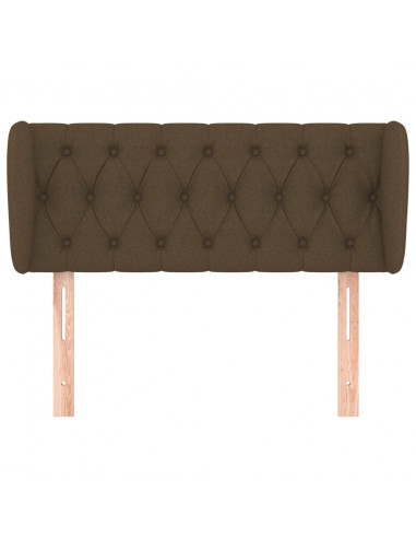 Testiera ad Orecchio Marrone Scuro 103x23x78/88 cm in Tessuto
