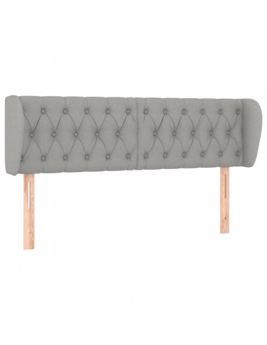 Testiera ad Orecchio Grigio Chiaro 147x23x78/88 cm in Tessuto