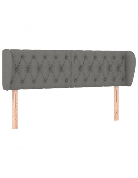 Testiera ad Orecchio Grigio Scuro 147x23x78/88 cm in Tessuto