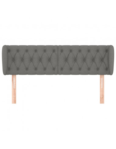 Testiera ad Orecchio Grigio Scuro 147x23x78/88 cm in Tessuto