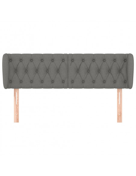Testiera ad Orecchio Grigio Scuro 147x23x78/88 cm in Tessuto