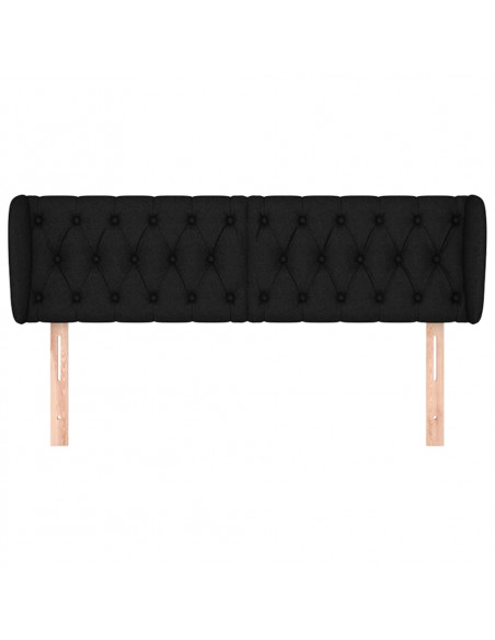 Testiera ad Orecchio Nera 147x23x78/88 cm in Tessuto