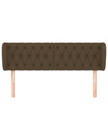 Testiera ad Orecchio Marrone Scuro 147x23x78/88 cm in Tessuto