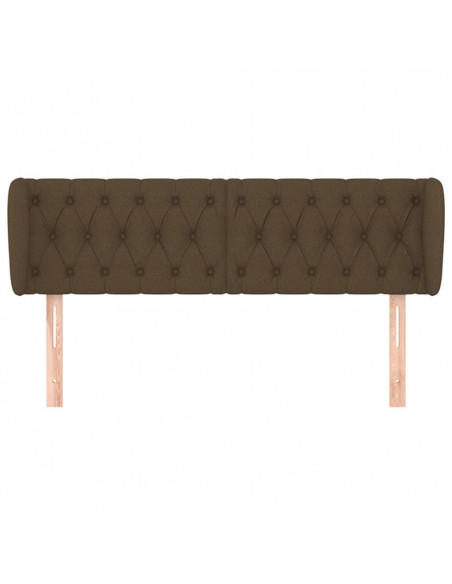 Testiera ad Orecchio Marrone Scuro 147x23x78/88 cm in Tessuto