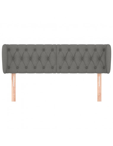 Testiera ad Orecchio Grigio Scuro 163x23x78/88 cm in Tessuto