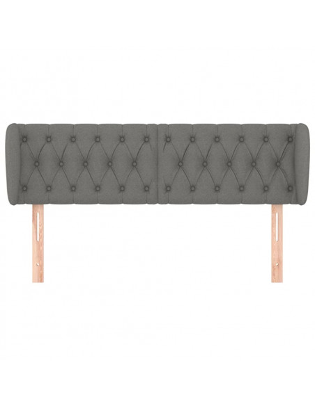 Testiera ad Orecchio Grigio Scuro 163x23x78/88 cm in Tessuto