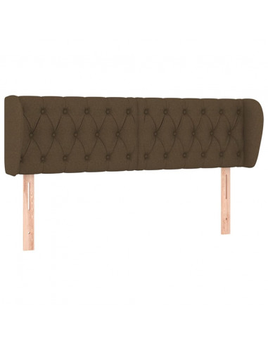 Testiera ad Orecchio Marrone Scuro 163x23x78/88 cm in Tessuto