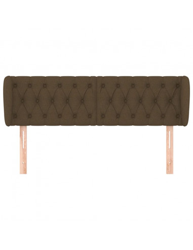 Testiera ad Orecchio Marrone Scuro 163x23x78/88 cm in Tessuto