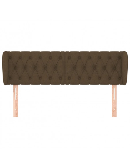 Testiera ad Orecchio Marrone Scuro 163x23x78/88 cm in Tessuto