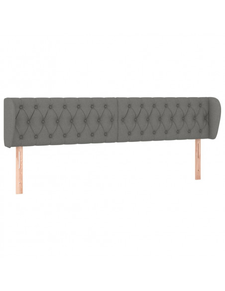 Testiera ad Orecchio Grigio Scuro 183x23x78/88 cm in Tessuto