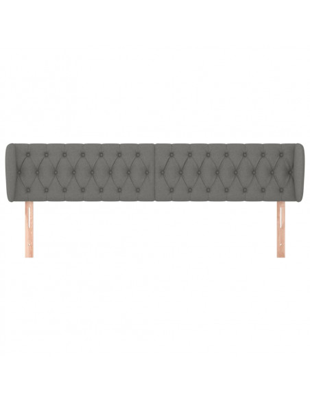 Testiera ad Orecchio Grigio Scuro 183x23x78/88 cm in Tessuto