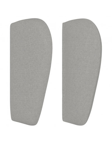 Testiera ad Orecchio Grigio Chiaro 203x23x78/88 cm in Tessuto