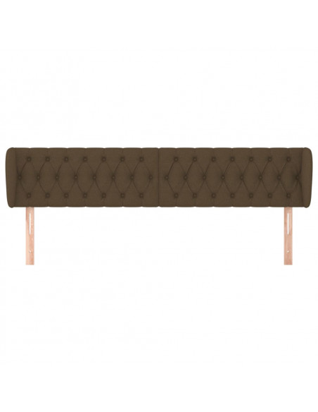 Testiera ad Orecchio Marrone Scuro 203x23x78/88 cm in Tessuto