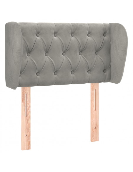 Testiera ad Orecchio Grigio Chiaro 83x23x78/88 cm in Velluto