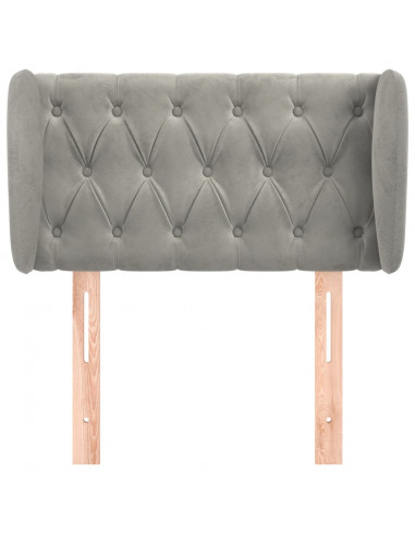 Testiera ad Orecchio Grigio Chiaro 83x23x78/88 cm in Velluto