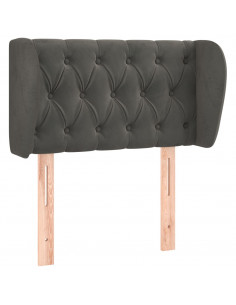 Testiera ad Orecchio Grigio Scuro 83x23x78/88 cm in Velluto 2