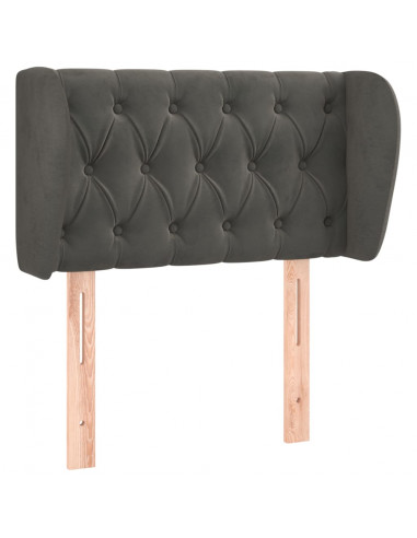 Testiera ad Orecchio Grigio Scuro 83x23x78/88 cm in Velluto
