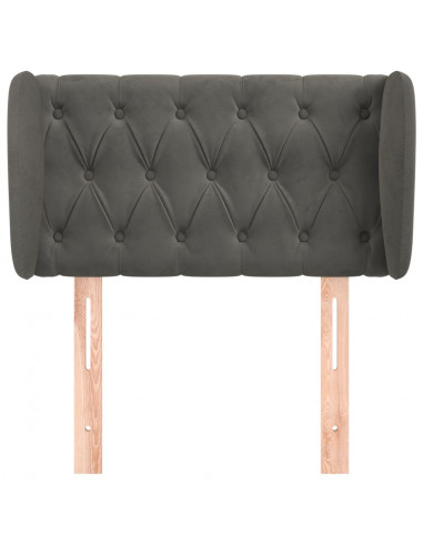Testiera ad Orecchio Grigio Scuro 83x23x78/88 cm in Velluto