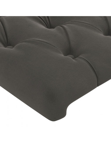Testiera ad Orecchio Grigio Scuro 83x23x78/88 cm in Velluto